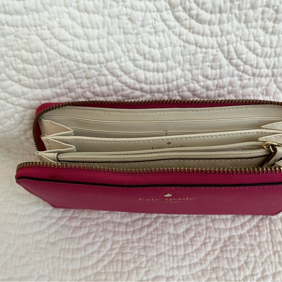 Kate Spade Hot Pink Saffiano Leather Wallet - Picture 11 of 12